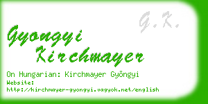 gyongyi kirchmayer business card